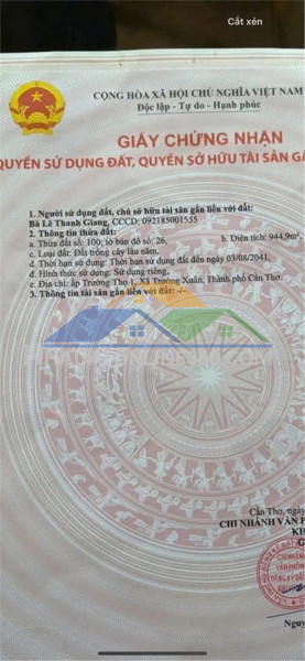 Đất chính chủ - giá tốt tại xã trường xuân, h. thới lai,...