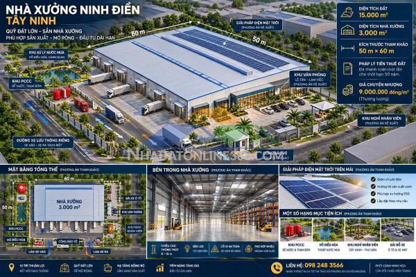 Chuyển nhượng nhà xưởng tại cụm công nghiệp ninh điền, tây...