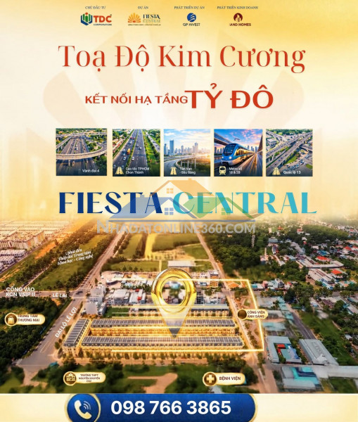 Fiestal central bình dương  0987663865 hưởng lợi trực tiếp các công trình hạ tầng tỷ đô: