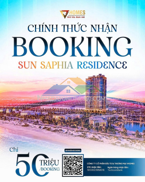 Chính thức nhận booking sun saphia residence – căn hộ mặt biển...