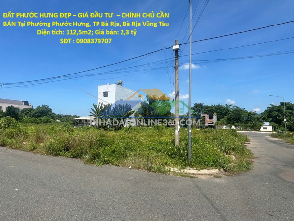 Đất phước hưng đẹp – giá đầu tư  – chính chủ cần bán tại phường phước hưng, tp bà rịa, bà rịa vũng tàu