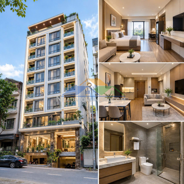 Bán tòa nhà hoàng hoa thám – bđ – 296m² – mt 8,5m – 8 tầng – ô tô tránh - 52 căn hộ – doanh thu 5 tỷ/năm – 135 tỷ