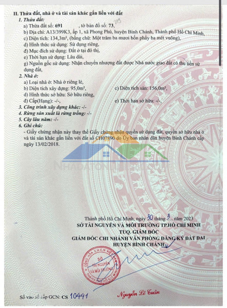 Bán nhà phong phú bình chánh  hẻm xe hơi 5m  giá 7,2 tỷ