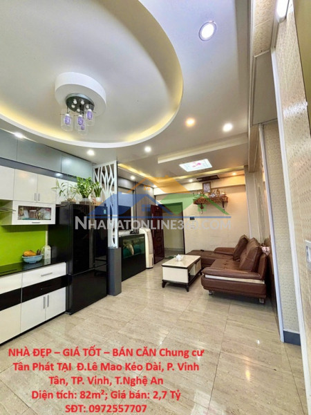 Nhà đẹp – giá tốt – bán căn chung cư tân phát tại  đ.lê mao kéo dài, p. vinh tân, tp. vinh, t.nghệ an