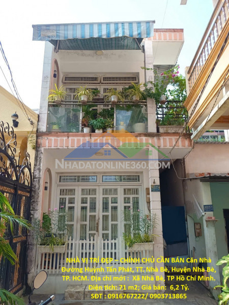 Nhà vị trí đẹp – chính chủ cần bán căn nhà đường huỳnh tấn phát, tt. nhà bè, huyện nhà bè, tp. hcm.