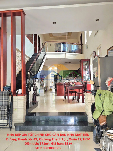 Nhà đẹp giá tốt chính chủ cần bán nhà mặt tiền đường thạnh lộc 49, phường thạnh lộc, quận 12, hcm