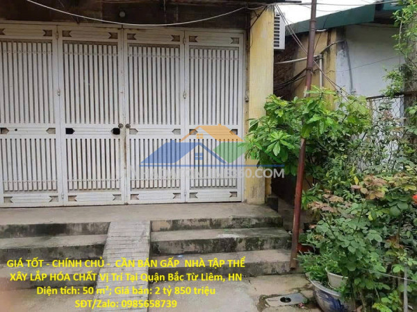 Giá tốt - chính chủ -  cần bán gấp  nhà tập thể xây lắp hóa...