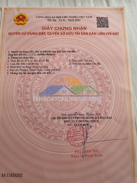Mình cần bán lô đất phường thanh thủy, thành phố huế